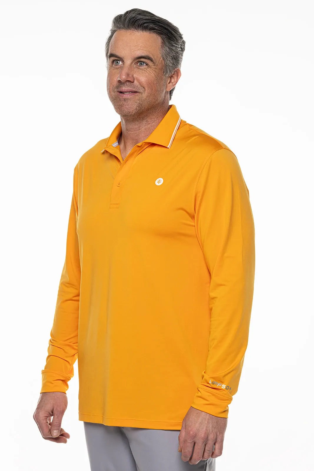 Men's Erodym Long Sleeve Golf Polo | Apricot Crush