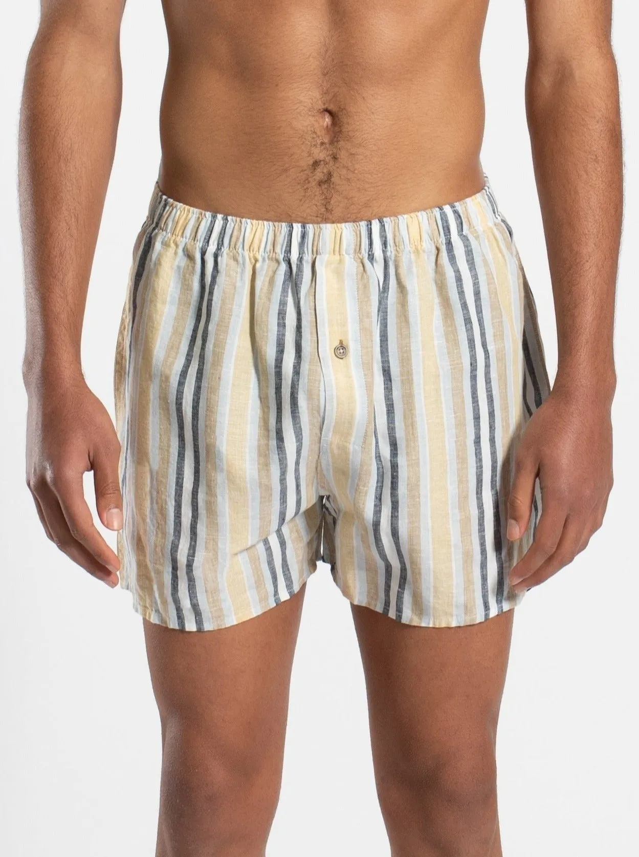 Multi Stripe Linen Sleep Shorts