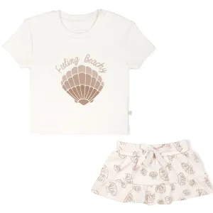 Organic Girls Tee and Skort Outfit | Seashells