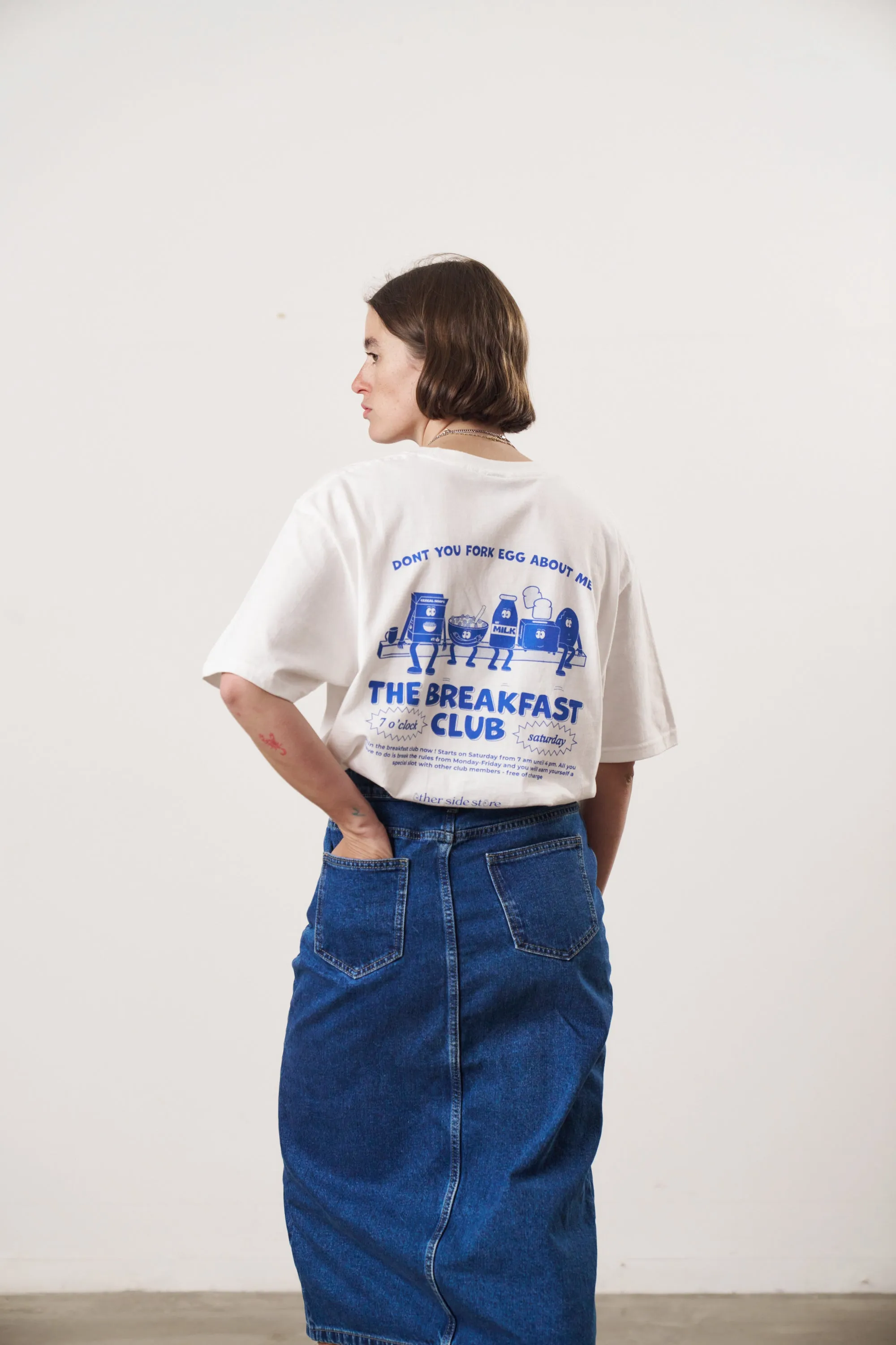 Other Side Store 'Breakfast Club' Tee - White