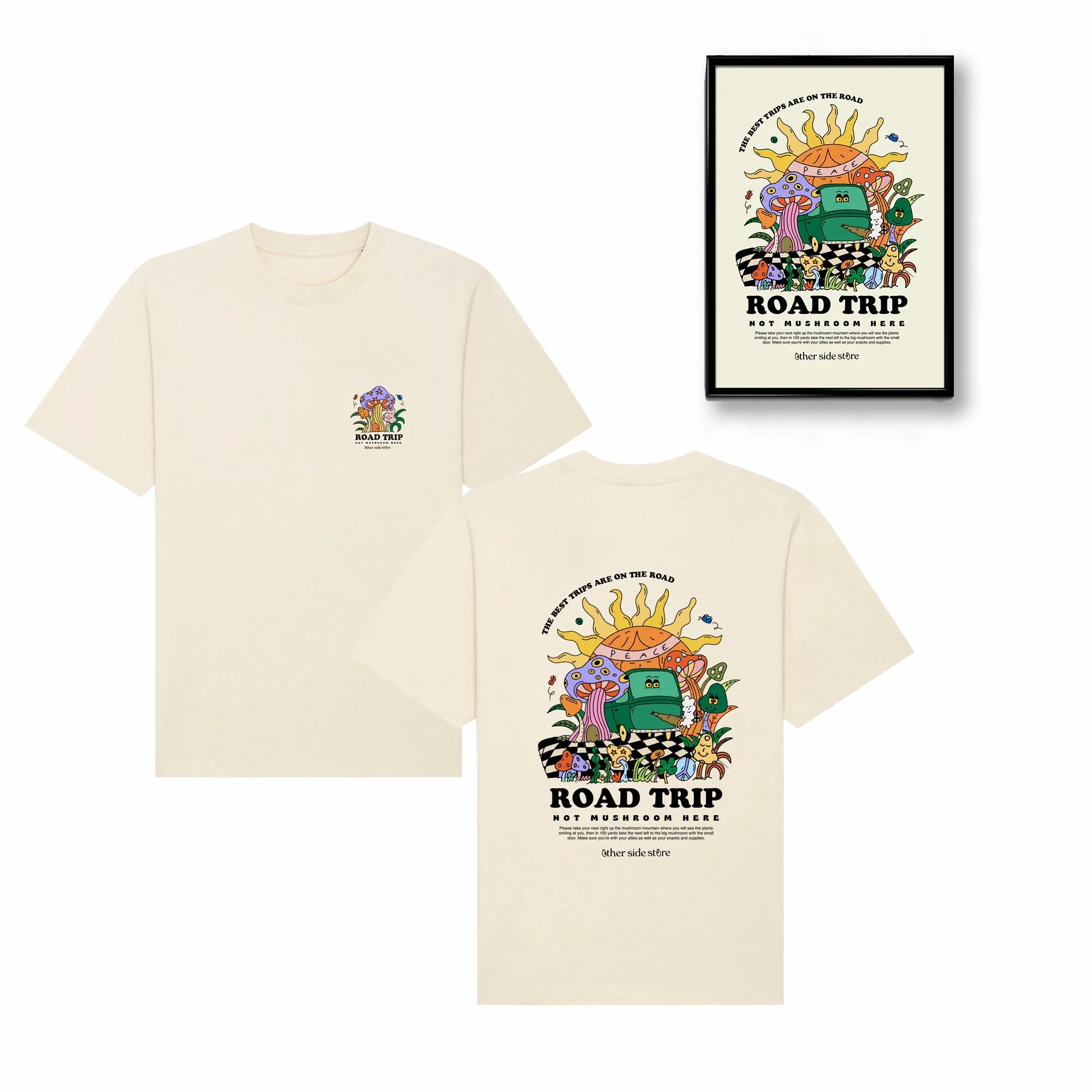 Other Side Store 'Road Trip' Organic Tee & Print Bundle