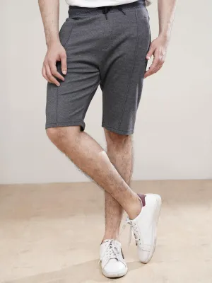 PIQUE INTERLOCK SHORT CHARCOAL MELANGE