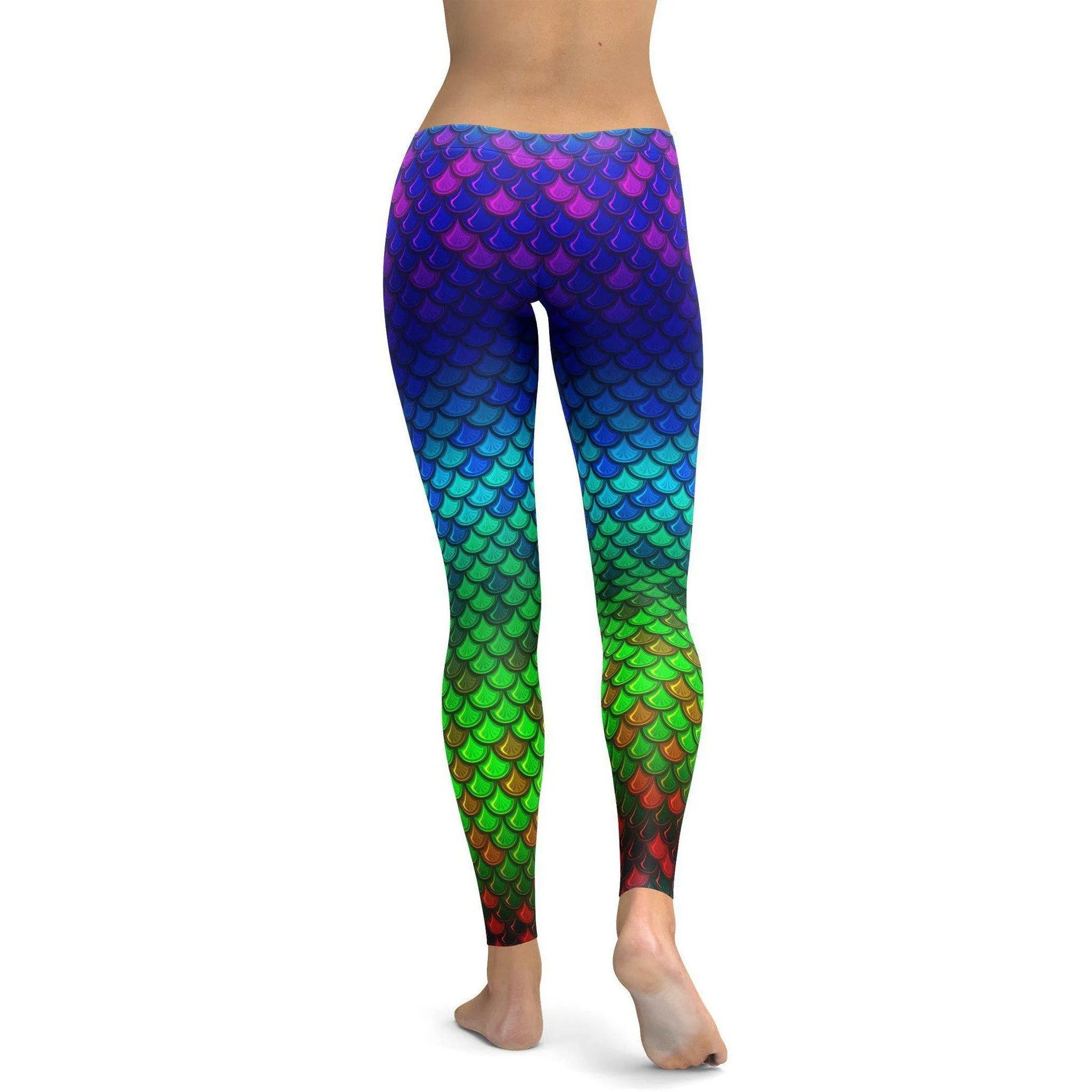 Rainbow Colored Mermaid Leggings