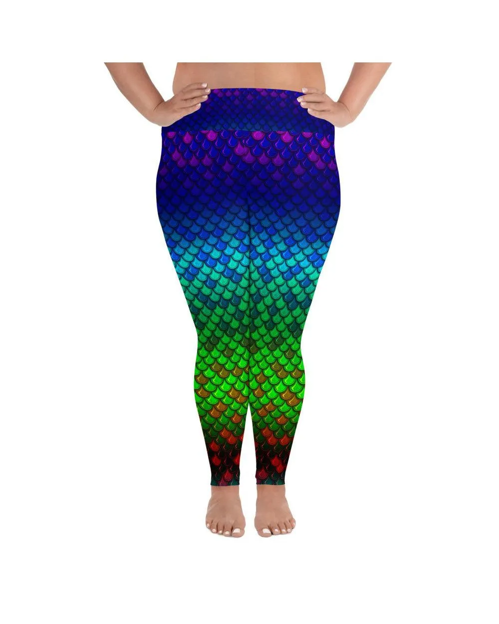 Rainbow Colored Mermaid Plus Size Leggings