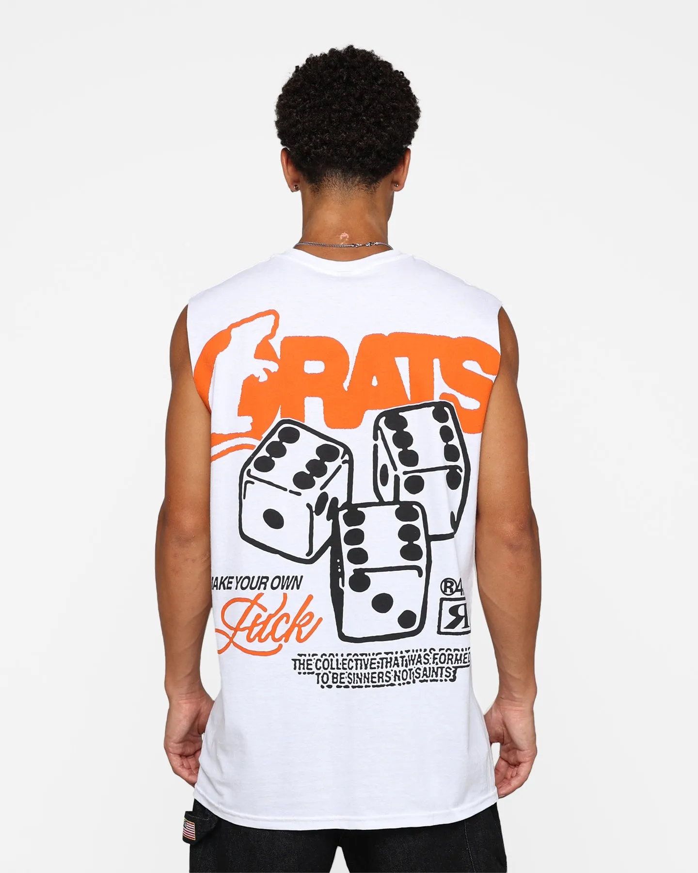 Rats Get Fat Own Luck Muscle T-Shirt White