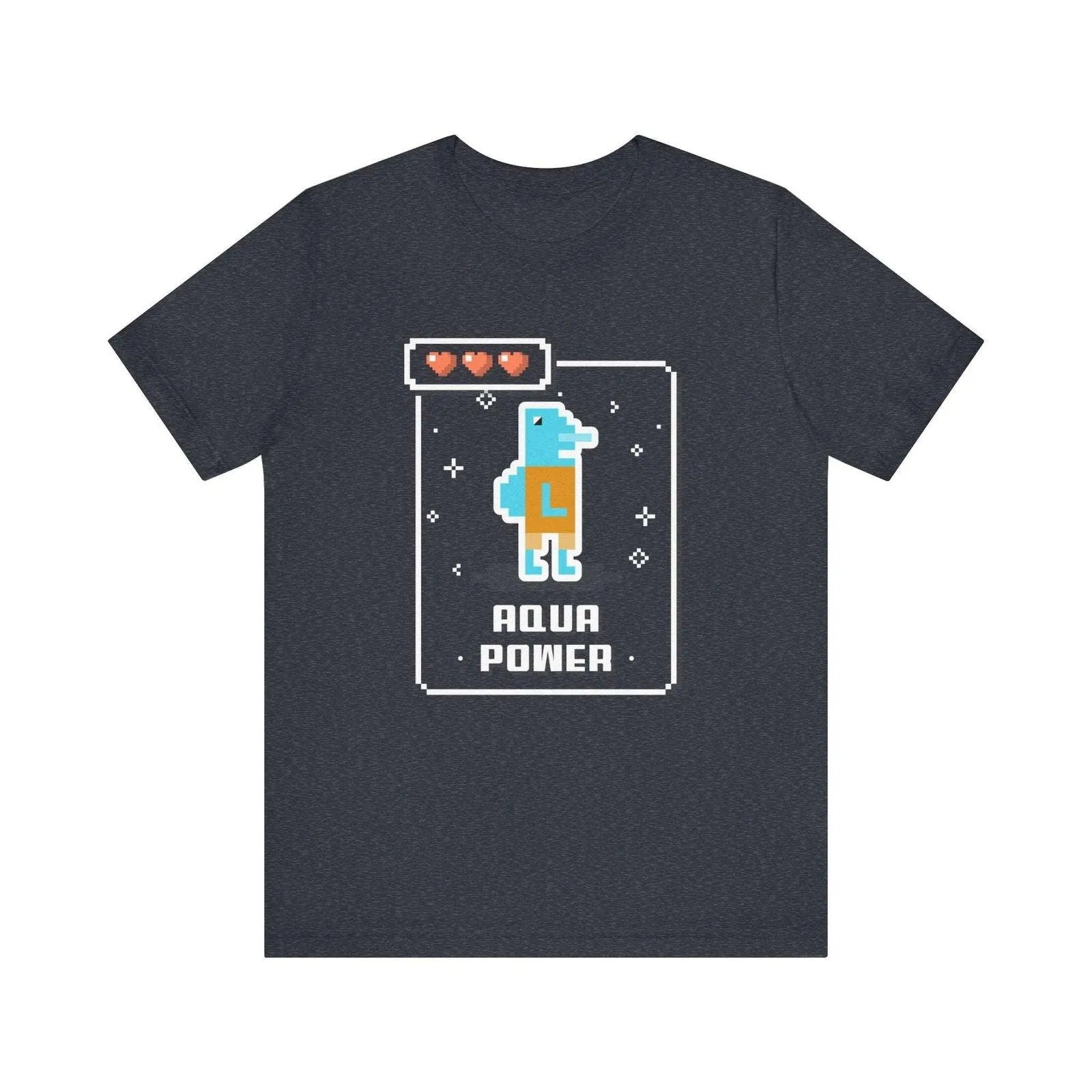 Retro Gaming Aqua Power Pixel T Shirt