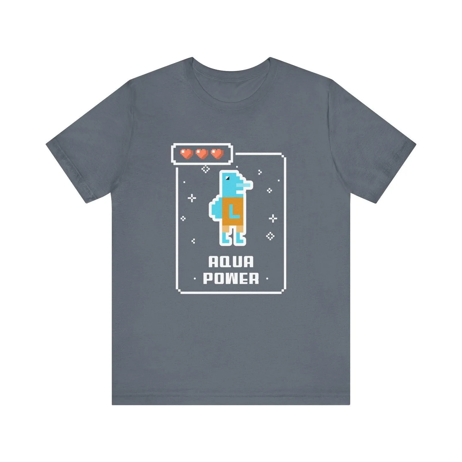 Retro Gaming Aqua Power Pixel T Shirt