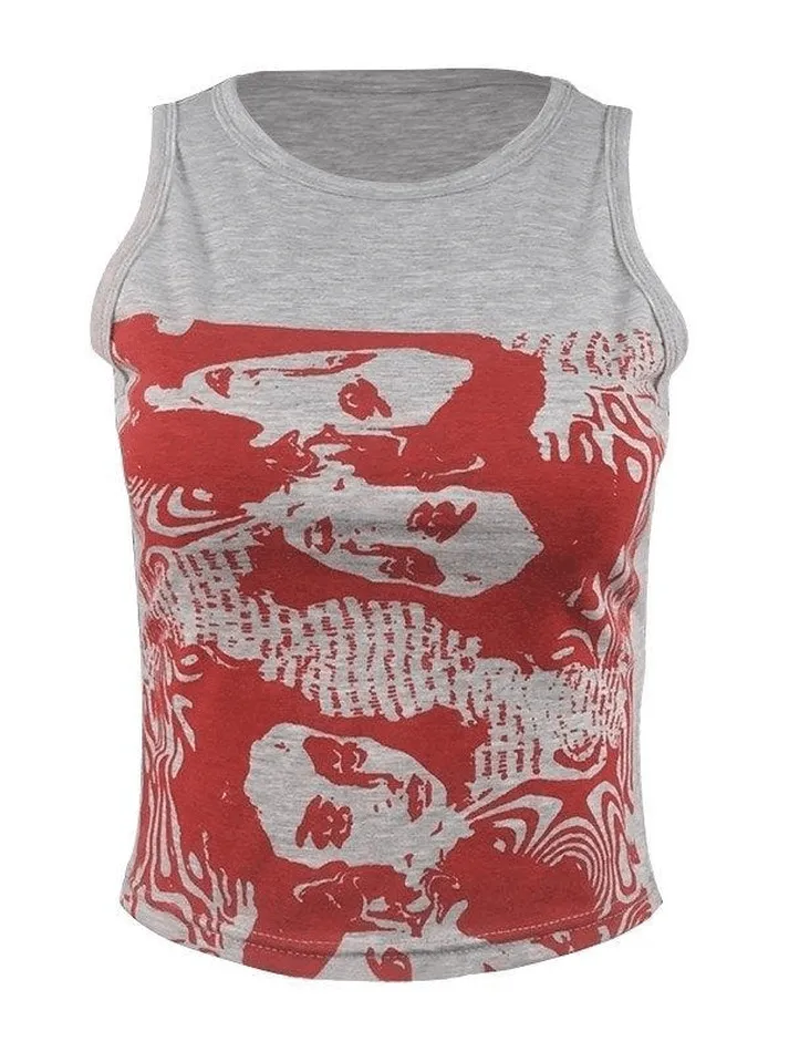 Screen Print Crop Tank Top