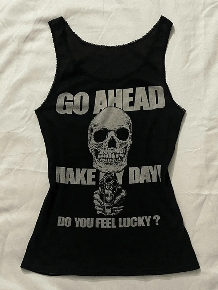 Skull Print Tank Top