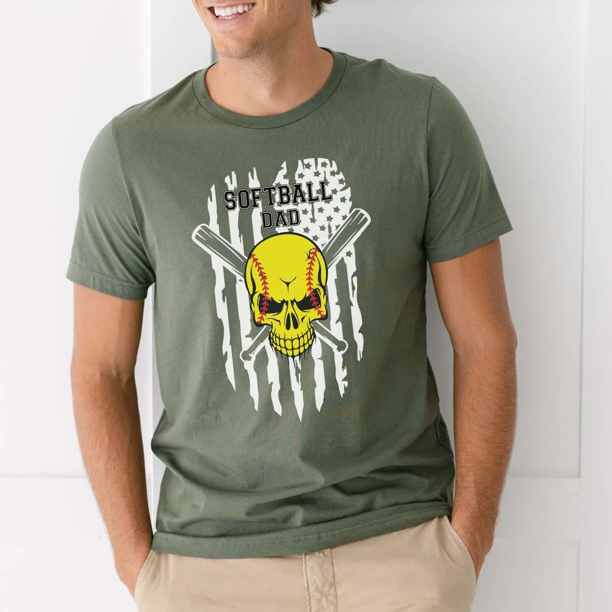 Softball Dad Skull Tee