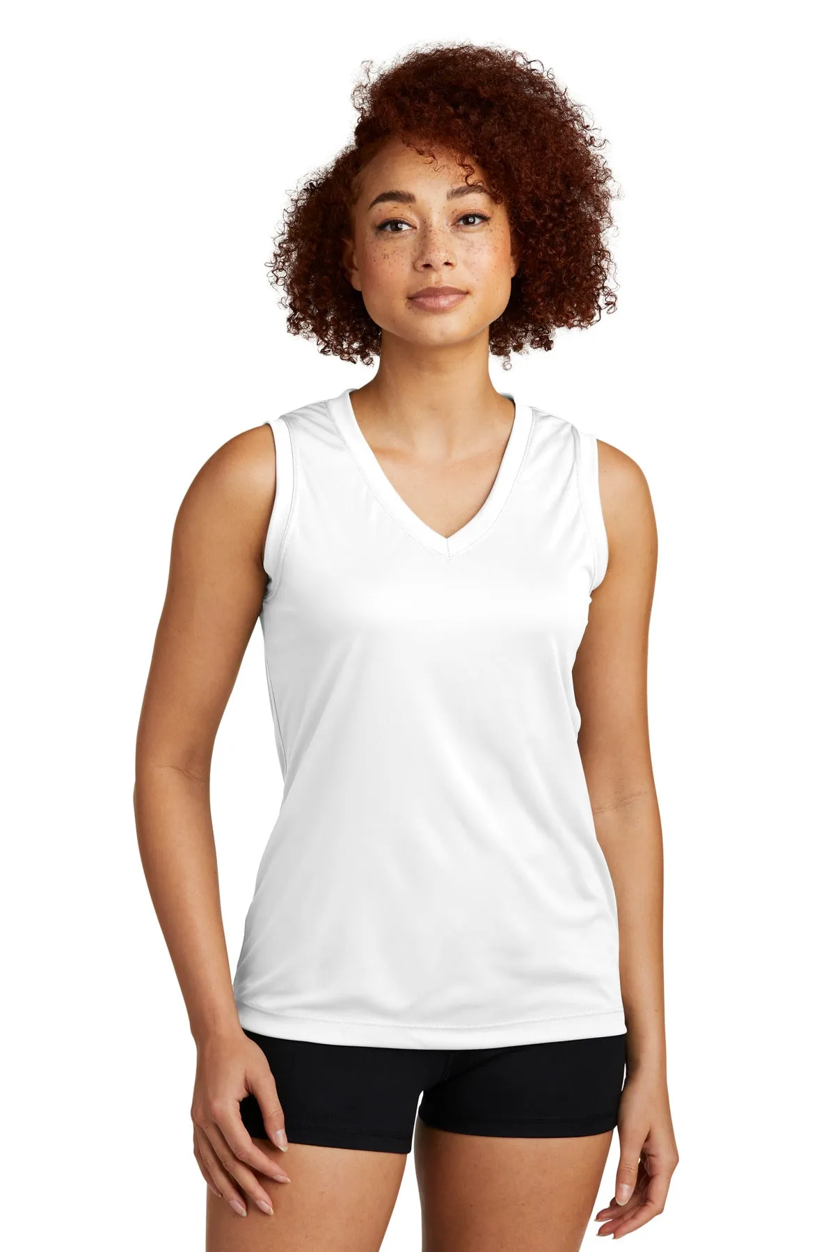 Sport-Tek Ladies Sleeveless PosiCharge Competitor™ V-Neck Tee. LST352