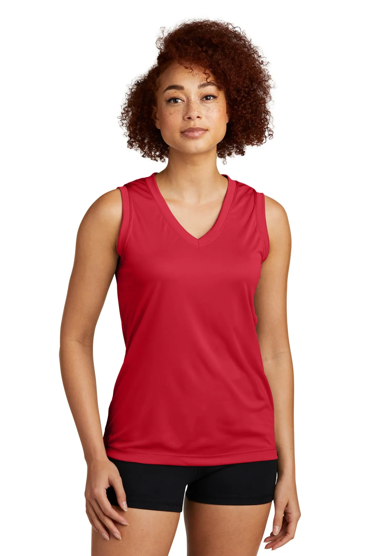 Sport-Tek Ladies Sleeveless PosiCharge Competitor™ V-Neck Tee. LST352