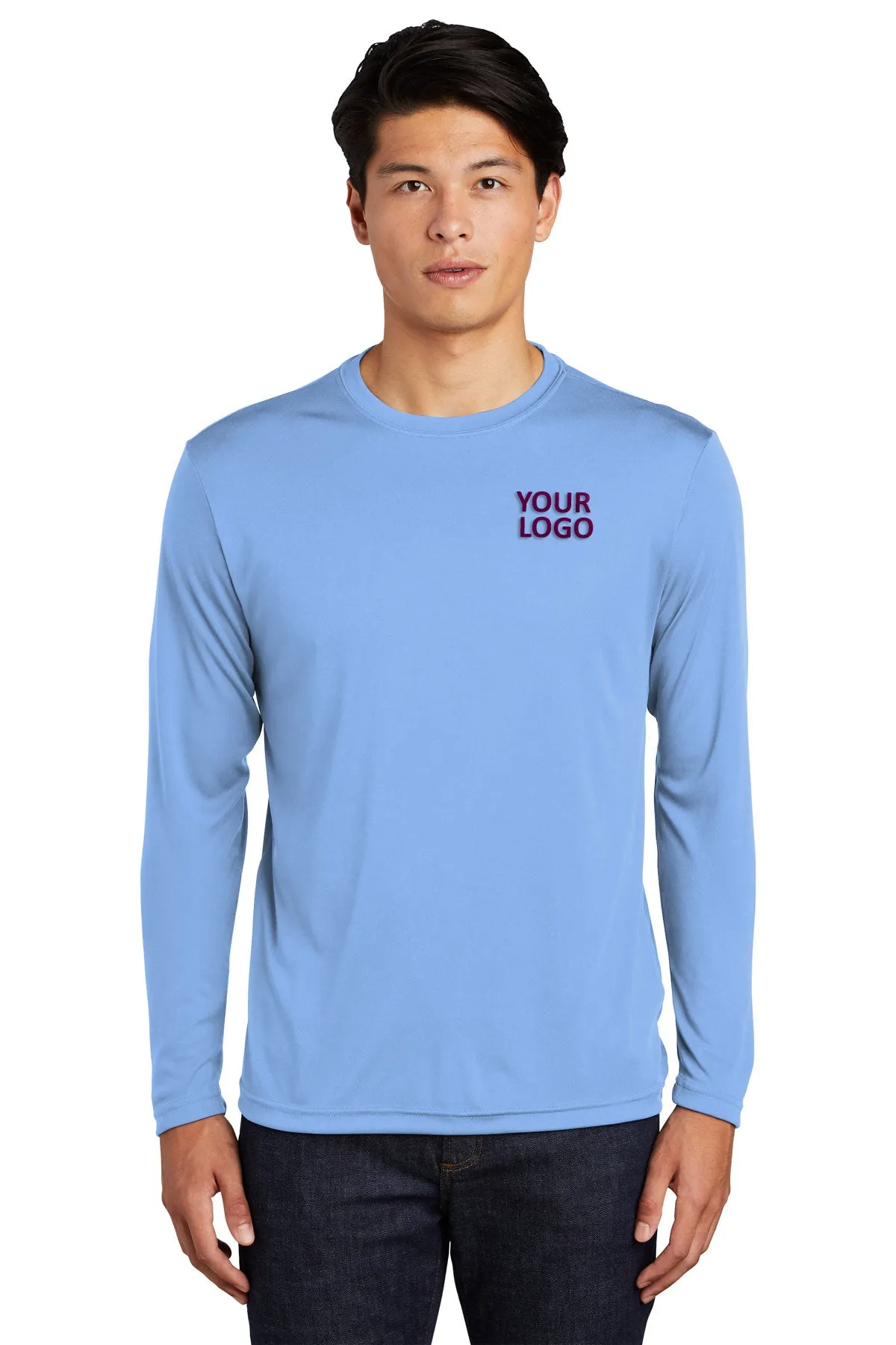 Sport-Tek Tall Long Sleeve PosiCharge Branded Competitor Tee's, Carolina Blue