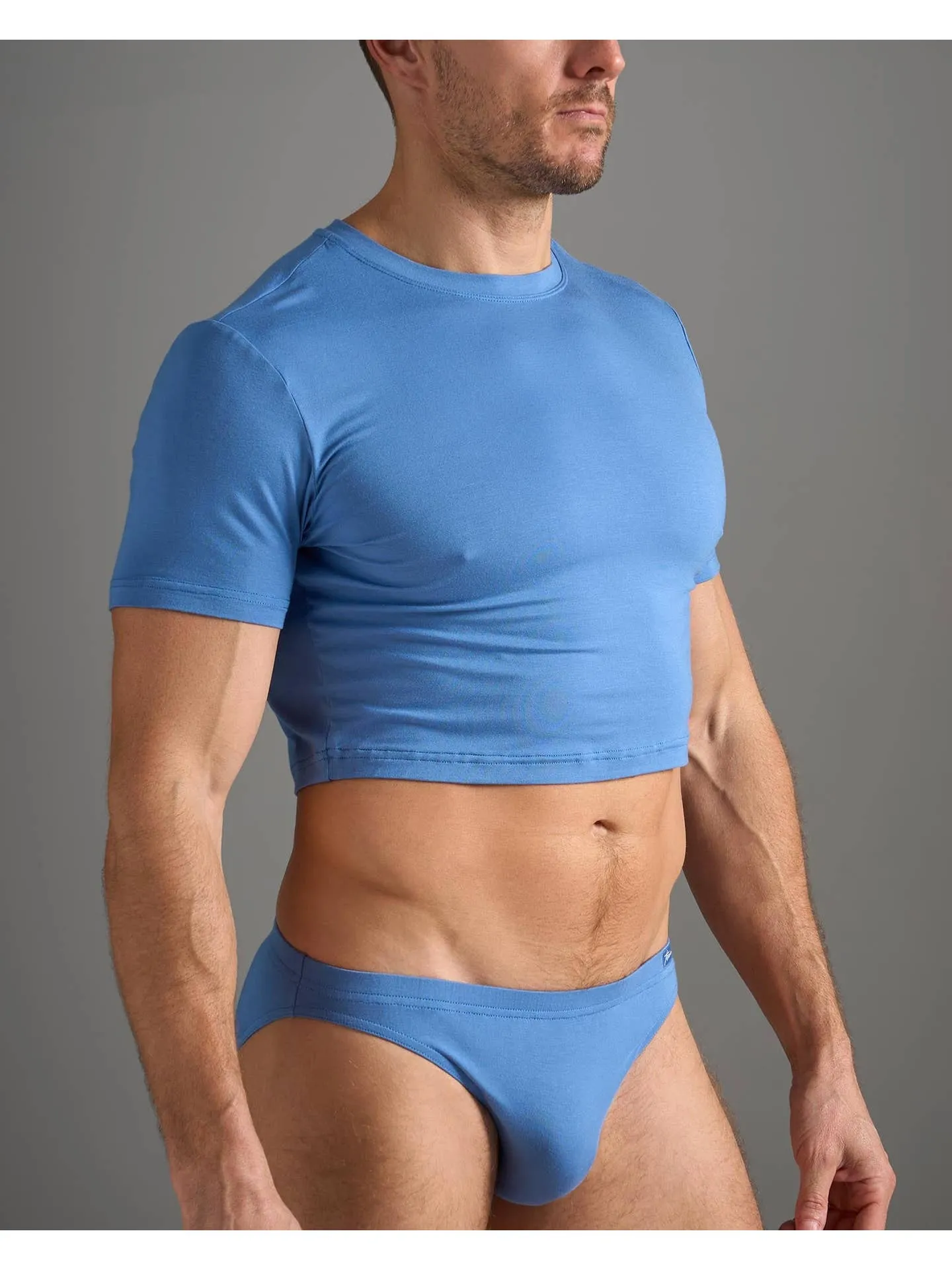 TEAMM8 Body Bamboo Crop Tee - Blue Haven