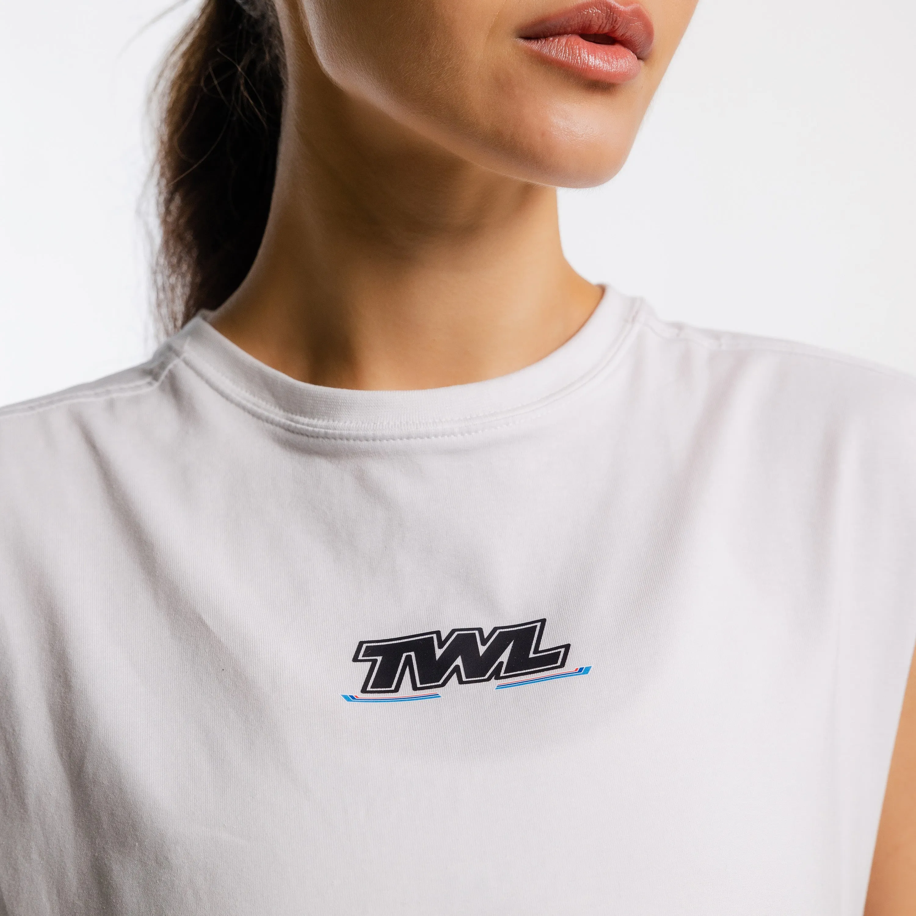 TWL - WOMEN'S SLASH CROP - RACE TO WIN - WHITE/BLACK