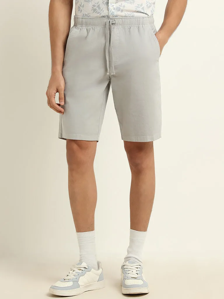 WES Casuals Grey Relaxed Fit Shorts