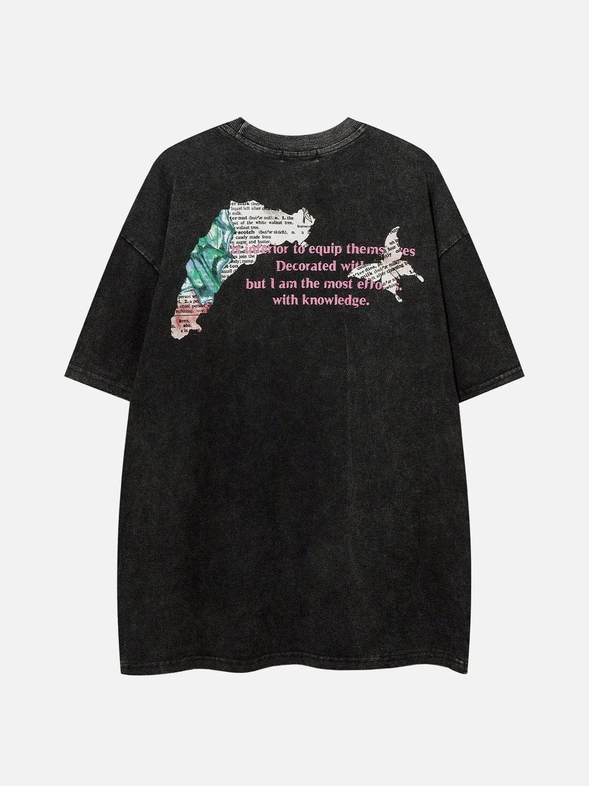 WLS Broken Butterfly Print Washed Tee