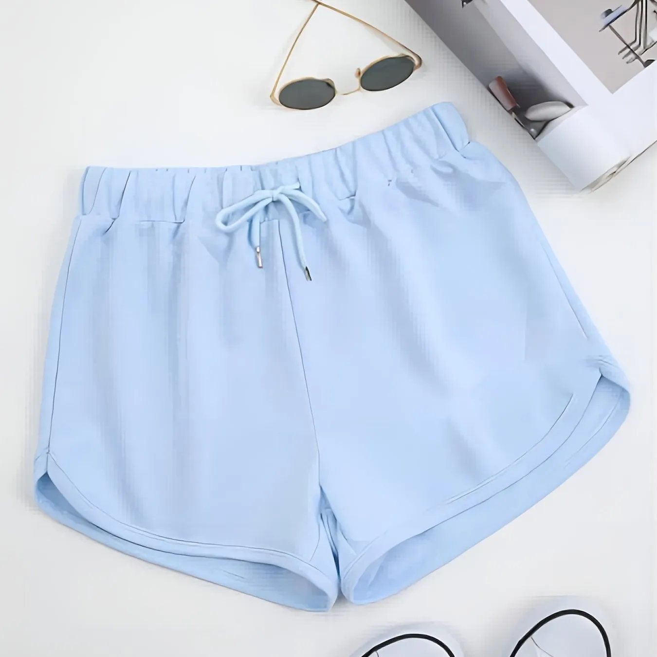 Womens Drawstring Waist Sports Shorts Perfect for Summer Casual Wear