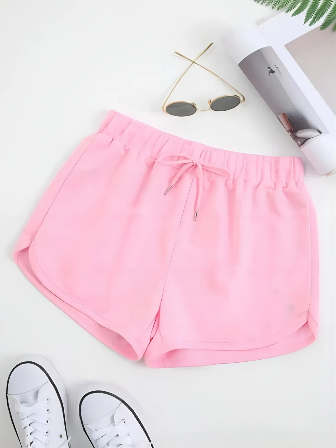 Womens Drawstring Waist Sports Shorts Perfect for Summer Casual Wear