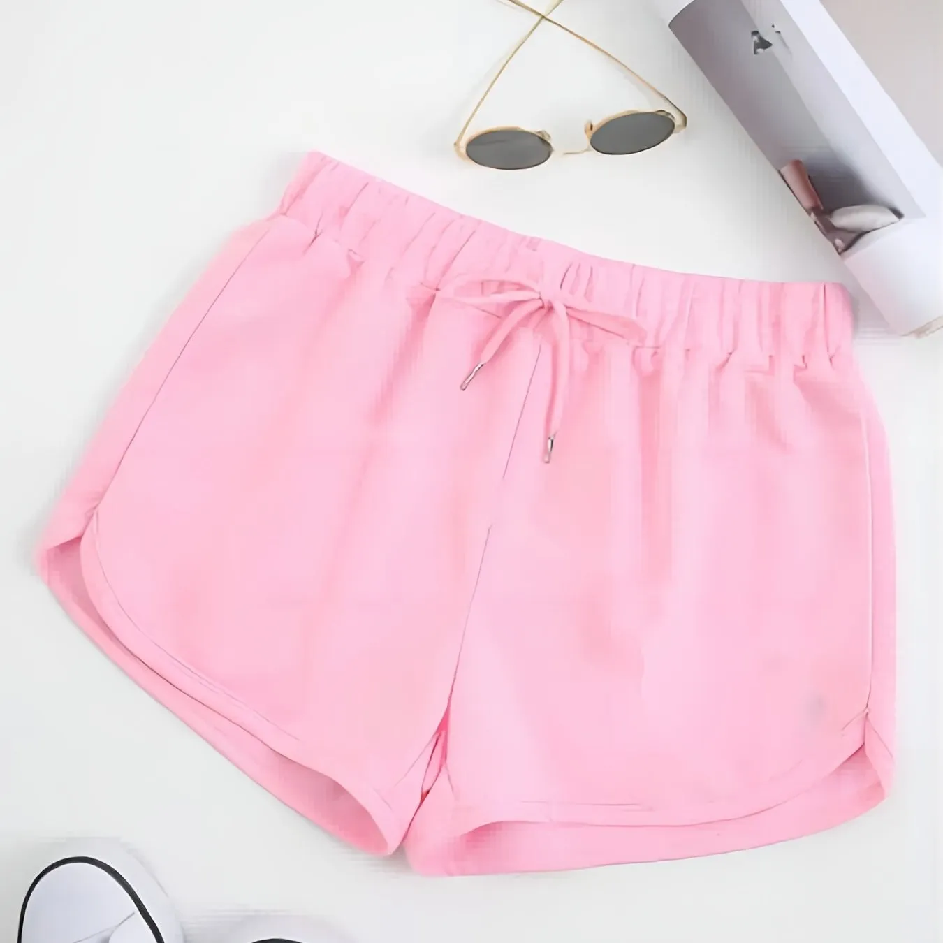 Womens Drawstring Waist Sports Shorts Perfect for Summer Casual Wear